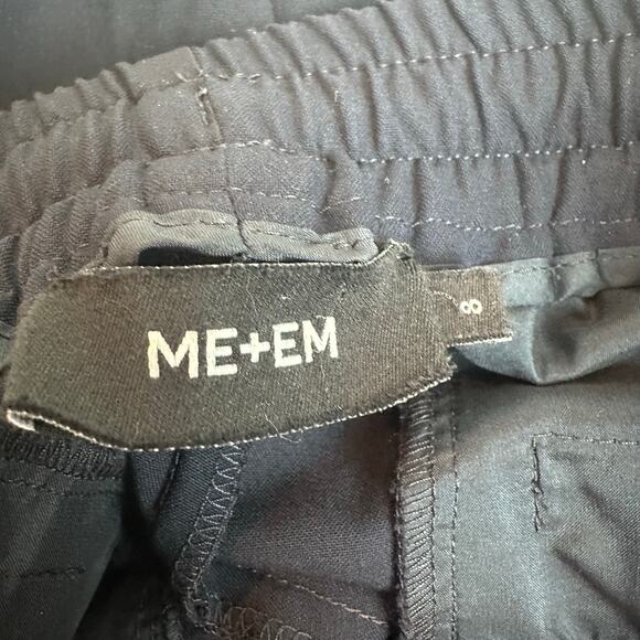 Me + Em Navy Cream Drawstring Pull On Crop Track Pants Side Stripe sz 8=4 NWOT - Picture 6 of 8